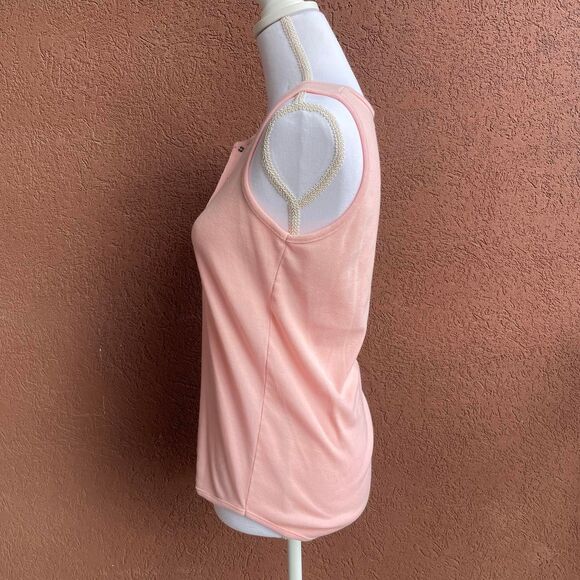 Vintage Baby Pink Slightly Ribbed Henley Tank - Picture 3 of 6